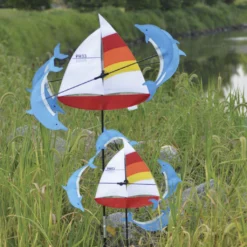 WindGarden 18 In. WhirliGig Spinner - Sailboat WindGarden