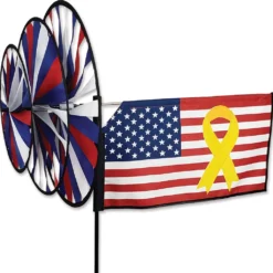 WindGarden Triple Spinner - Yellow Ribbon