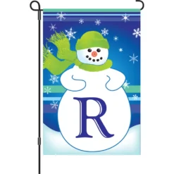 Accent Home & Garden 12 In. Winter Monogram Flag - R