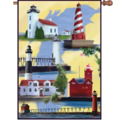 Accent Home & Garden 28 In. Flag - Michigan Lighthouse Accent