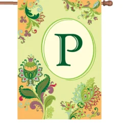 Accent Home & Garden 28 In. Spring Monogram Flag - P