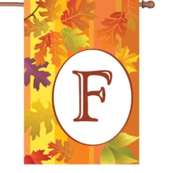 Accent Home & Garden 28 In. Fall Monogram Flag - F