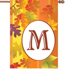 Accent Home & Garden Accent 28 In. Fall Monogram Flag - M