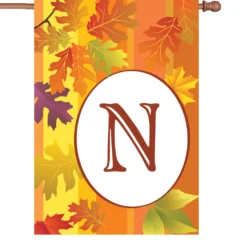 Accent Home & Garden 28 In. Fall Monogram Flag - N