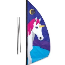 Premier Kites 3.5 Ft. Recumbent Bike Feather Banner - Unicorn Recumbent Bike Flags