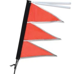 Premier Kites Tri-Stack Bike Flag - Safety Orange Recumbent Bike Flags