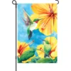 Accent Home & Garden 12 In. Flag - Hummingbird Hibiscus