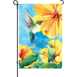 Accent Home & Garden 12 In. Flag - Hummingbird Hibiscus