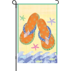 Accent Home & Garden 12 In. Flag - Orange Flip Flops