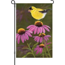 Accent Home & Garden Accent 12 In. Flag - Goldfinch On Cone