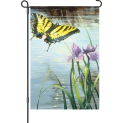 Accent Home & Garden 12 In. Flag - Swallowtail And Iris
