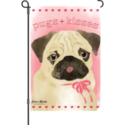 Accent Home & Garden Accent 12 In. Flag - Pugs & Kisses