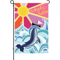 Accent Home & Garden Accent 12 In. Flag - Whale Hello
