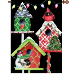 Accent Home & Garden Accent 28 In. Flag - Christmas Birdhouses