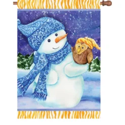 Accent Home & Garden Accent 28 In. Flag - Snowman And Owl