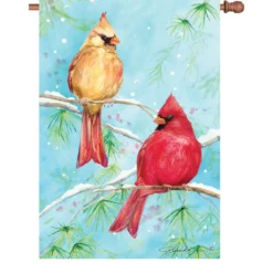 Accent Home & Garden Accent 28 In. Flag - Winter Cardinal
