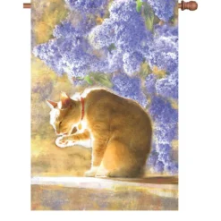 Accent Home & Garden Accent 28 In. Flag - Bathing Tabby