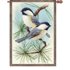 Accent Home & Garden 28 In. Flag - Chickadee Vignette