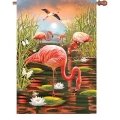 Accent Home & Garden 28 In. Flag - Flamingo Sunset Accent