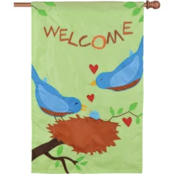 Accent Home & Garden Accent Applique Flag - Welcome Bluebirds