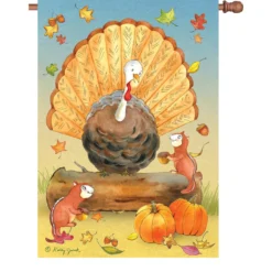 Accent Home & Garden Accent 28 In. Flag - Turkey & Friends