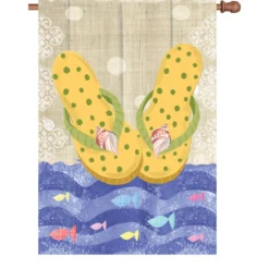 Accent Home & Garden 28 In. Flag - Yellow Flip Flops Accent