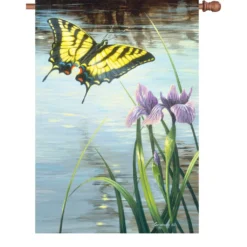 Accent Home & Garden 28 In. Flag - Swallowtail And Iris