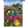 Accent Home & Garden Accent 12 In. Flag - Bike Through The Tulips
