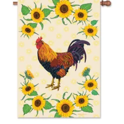 Accent Home & Garden Accent 28 In. Flag - Sunflower Rooster