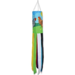Accent Home & Garden Embroidered Applique Windsock - Chickens