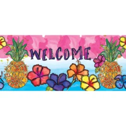 Accent Home & Garden Embroidered Applique Windsock - Welcome Pineapple Seasonal Windsocks