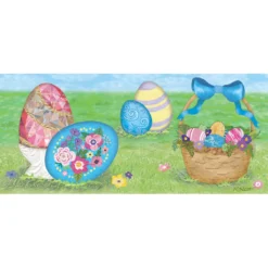 Accent Home & Garden Embroidered Applique Windsock - Elegant Easter Eggs Seasonal Windsocks
