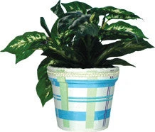 Accent Home & Garden - Sale Accent Flower Pot Cover - Cool Plaids