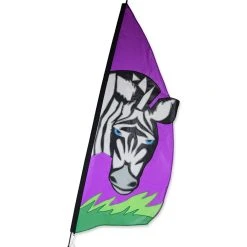 Premier Kites 3.5 Ft. Recumbent Bike Feather Banner - Zebra Recumbent Bike Flags
