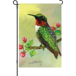 Accent Home & Garden 12 In. Flag - Hummingbird And Apple Buds